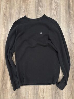 Volcom Black Crewneck Thermal Sweater